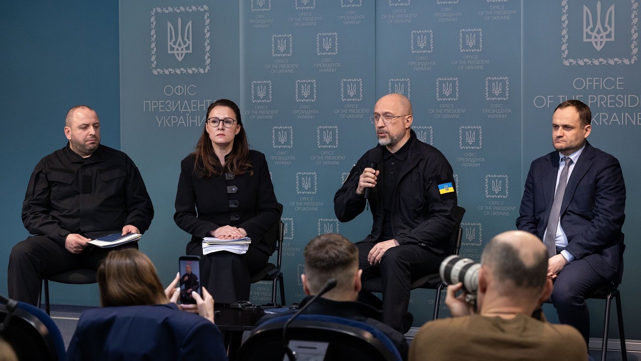 Брифінг Юлії Свириденко, Дениса Шмигаля, Рустема Умєрова й Олексія Кулеби за підсумками РНБО
