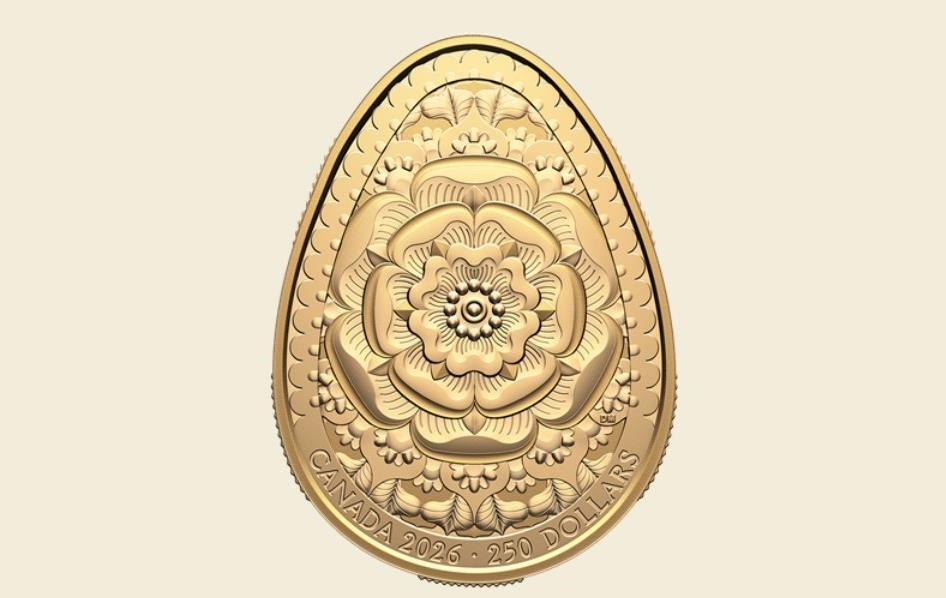 Канада випустила золоту монету у вигляді української писанки